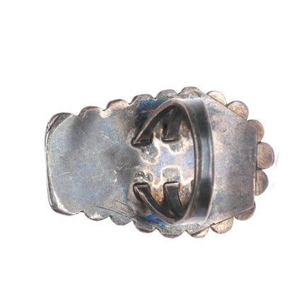 sz6.5 c1940's Vintage Native American Navajo sterling silver petrified wood ring