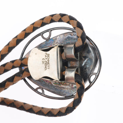 c1960 c-31 Fire Agate sterling silver southwestern modernist bolo tie