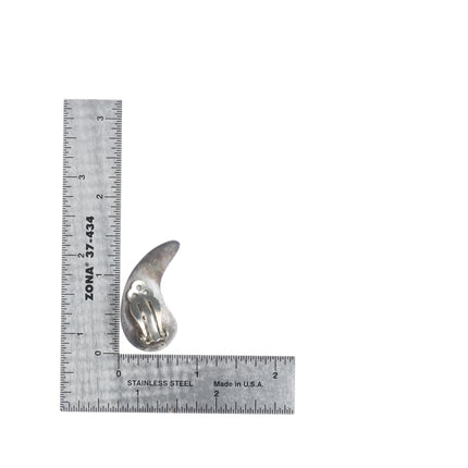 Carmelo Patania #8 turquoise modernist sterling silver clip on earrings