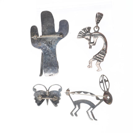 Vintage southwestern/zuni/Native American Sterling silver pin/pendant lot