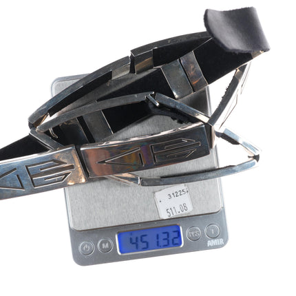 Leonard Nez Navajo sterling silver flash gordon-ish modernist concho belt