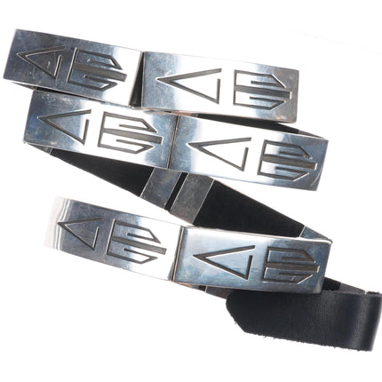 Leonard Nez Navajo sterling silver flash gordon-ish modernist concho belt