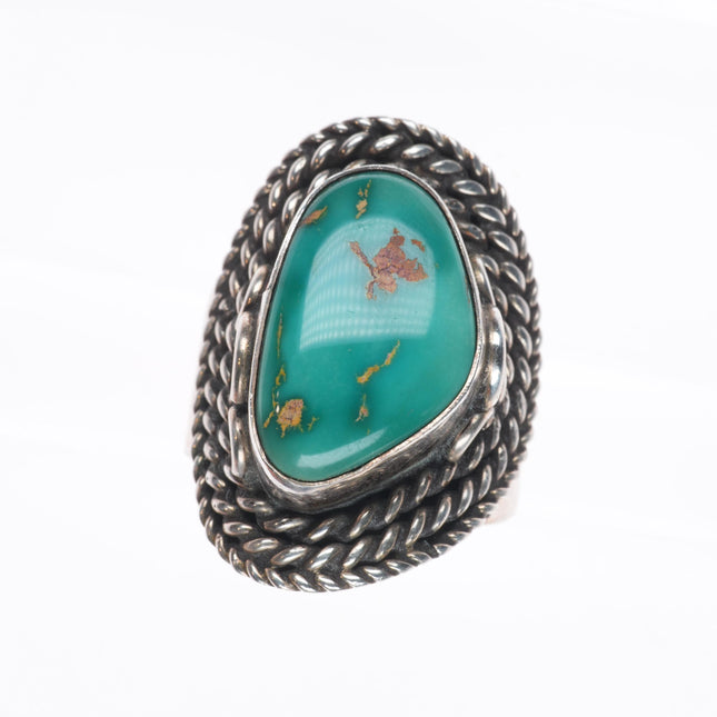 sz11 Vintage Navajo sterling silver Royston turquoise men's ring