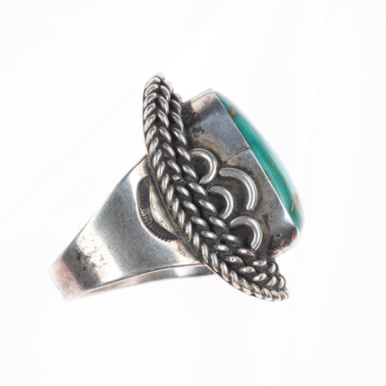 sz11 Vintage Navajo sterling silver Royston turquoise men's ring