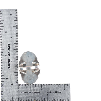 sz10.5 Vintage Navajo sterling silver spiderweb turquoise men's ring