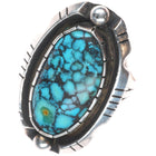 sz10.5 Vintage Navajo sterling silver spiderweb turquoise men's ring