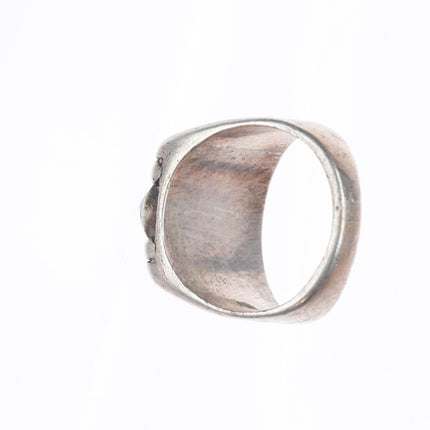 sz10.5 vintage Navajo sterling silver green waterweb turquoise men's ring