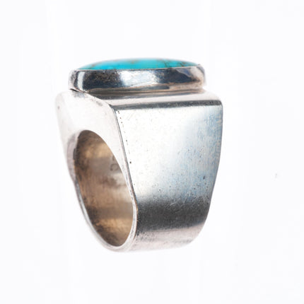 sz8.5 Chris Charley Navajo sterling silver turquoise modernist ring
