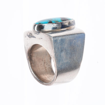 sz8.5 Chris Charley Navajo sterling silver turquoise modernist ring
