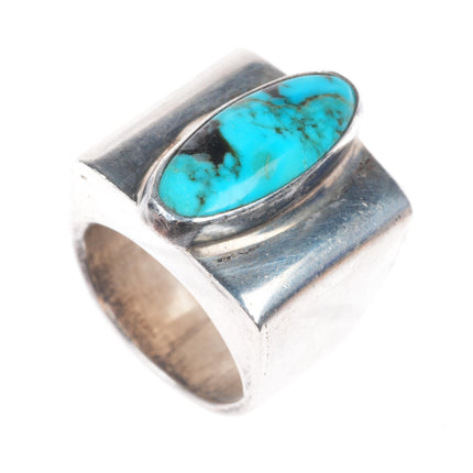 sz8.5 Chris Charley Navajo sterling silver turquoise modernist ring