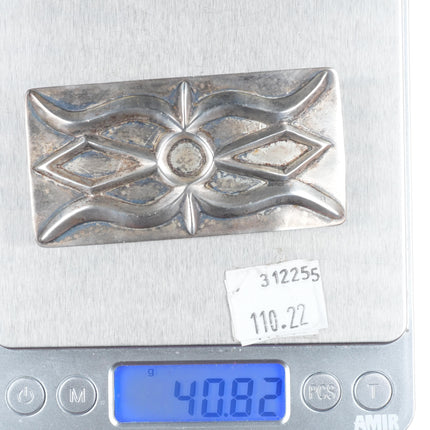 Art Lewis Choctaw vintage sterling silver ketoh belt buckle