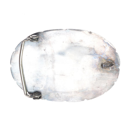 Vintage Navajo sterling silver horse shadowbox belt buckle