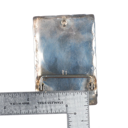 Vintage southwestern sterling silver eagle/petrified wood belt buckle