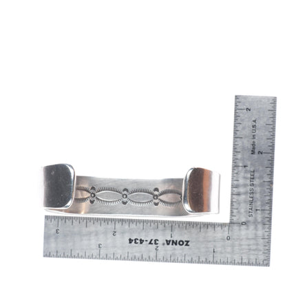 7.5" Heavy Bruce Morgan Navajo 14k gold/sterling silver cuff bracelet