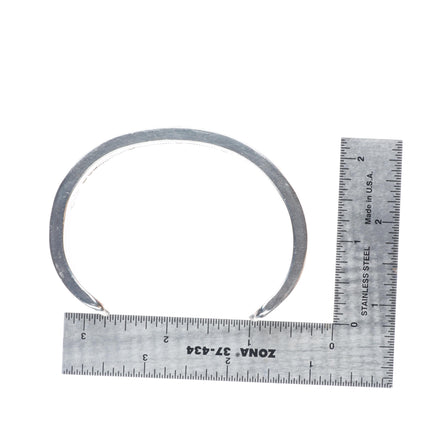7.5" Heavy Bruce Morgan Navajo 14k gold/sterling silver cuff bracelet