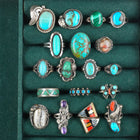 sz2-10 vintage Navajo/Zuni/southwestern style sterling silver turquoise ring lot