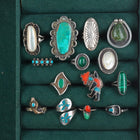 sz5-8 vintage Navajo/Zuni/southwestern style sterling silver turquoise ring lot