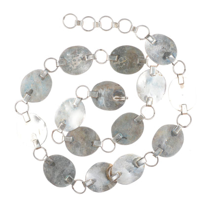 36.5" Lester Ortiz Navajo sterling silver shadowbox turquoise link concho belt