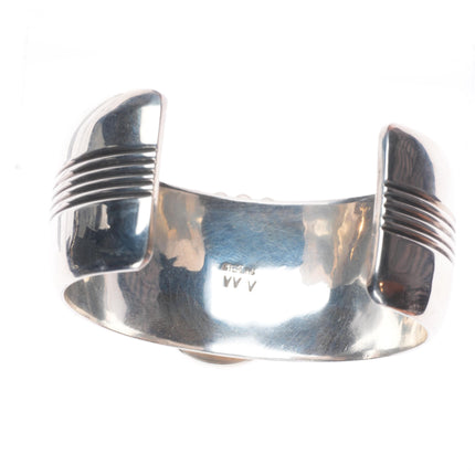 6.5" William Vandever Navajo sterling silver Royston turquoise cuff bracelet