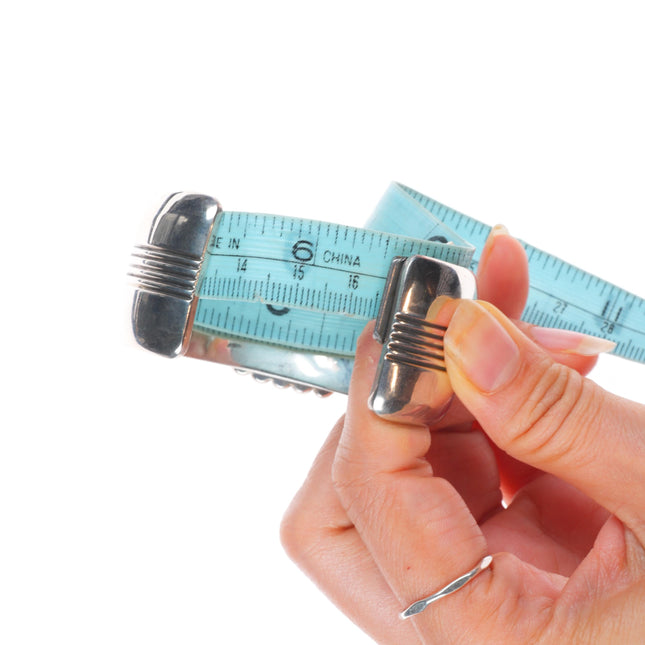 6.5" William Vandever Navajo sterling silver Royston turquoise cuff bracelet