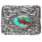 Vintage Blalock Tufa Cast sterling silver high grade turquoise belt buckle