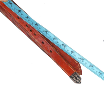 K Yazzie Navajo sterling silver 3/4" vintage ranger belt buckle set