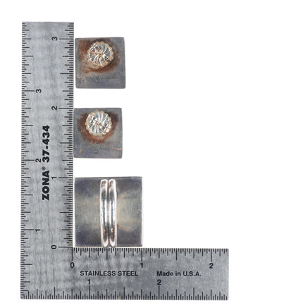 sz9 Lynol Yellowhorse Turquoise Sugilite/turquoise/coral ring/earrings set