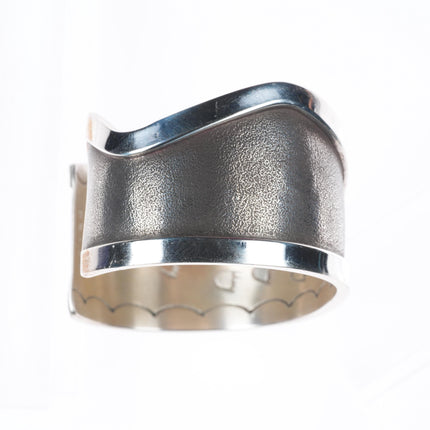 6.4" Arthur Platero Laguna Zuni modernist sterling silver cuff bracelet