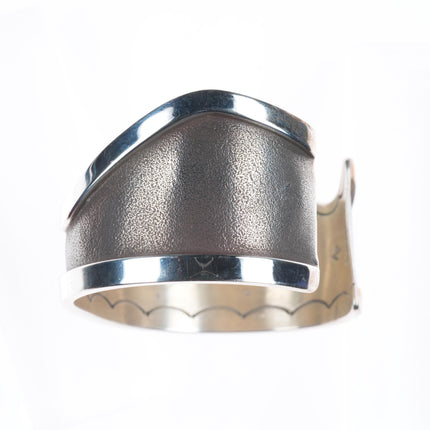 6.4" Arthur Platero Laguna Zuni modernist sterling silver cuff bracelet