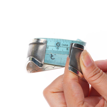 6.4" Arthur Platero Laguna Zuni modernist sterling silver cuff bracelet