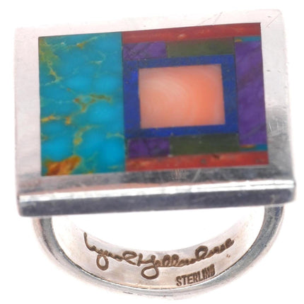 sz9 Lynol Yellowhorse Turquoise Sugilite/turquoise/coral ring/earrings set