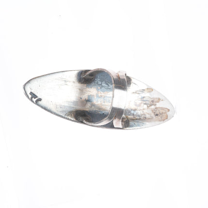 sz4 Tommy Singer Navajo sterling silver peyote bird chip inlay turquoise ring