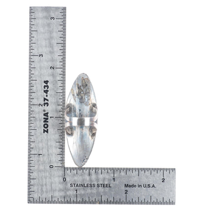 sz4 Tommy Singer Navajo sterling silver peyote bird chip inlay turquoise ring