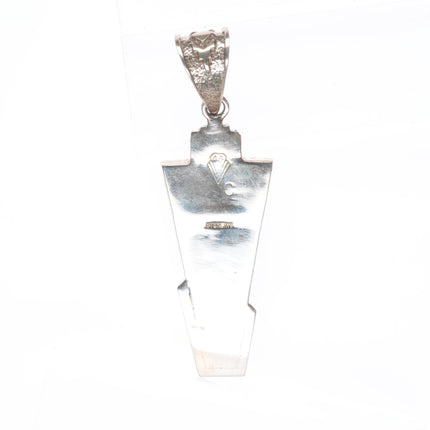 David Rosales Supersmiths Navajo sterling silver channel inlay pendant