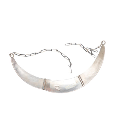 15.5" Mitchel Sockyma Hopi overlay bib choker necklace paw sterling silver