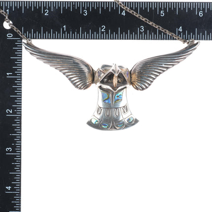 1992 Jerry Hill 4/25 Northwest Coast Sterling silver/gold abalone necklace