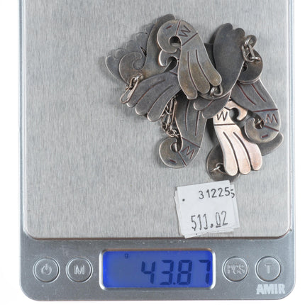 c1950's Victor Coochwytewa Hopi sterling silver 20" necklace