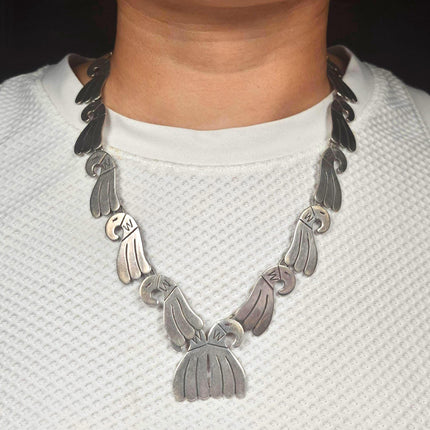 c1950's Victor Coochwytewa Hopi sterling silver 20" necklace