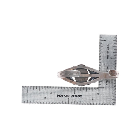 6.5" Vintage 40's-50's Fred Harvey style sterling and turquoise cuff bracelet