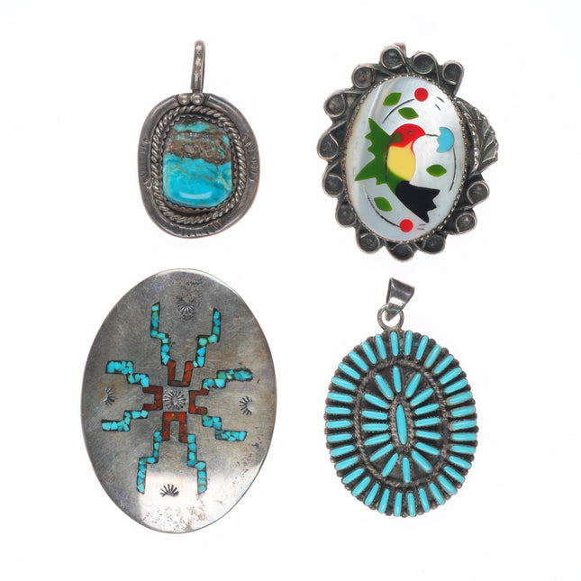 Vintage Navajo/Zuni/Southwest sterling silver pendant lot/collections turquoise