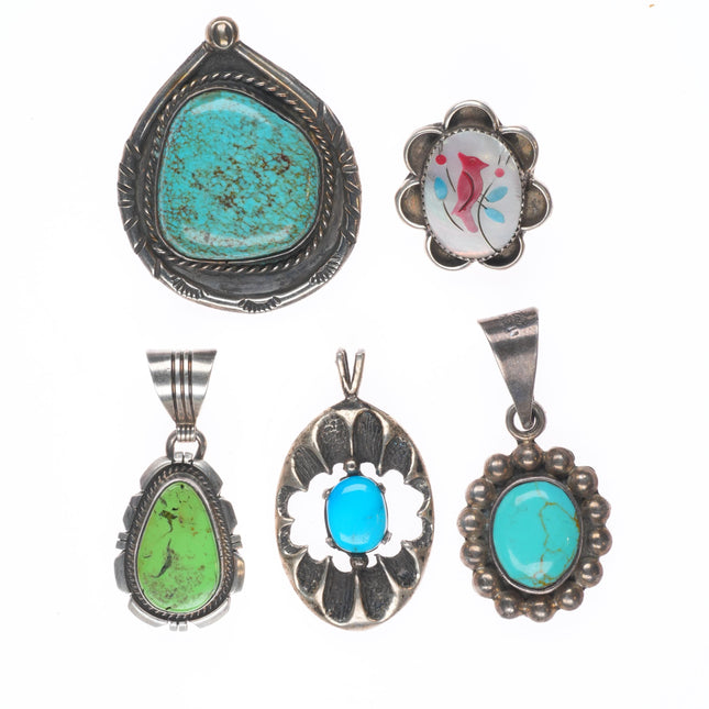 Vintage Navajo/Zuni/Southwest/turquoise sterling silver pendant lot/collection
