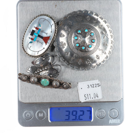 40's-50's Vintage Navajo/Zuni/southwest sterling silver/turquoise pin/brooch lot