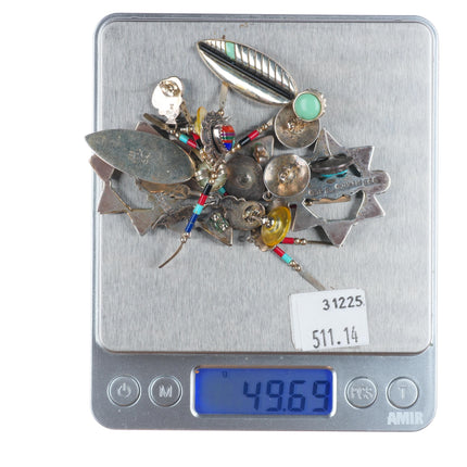 6pr Vintage Southwestern/Navajo sterling silver, turquoise, earrings lot