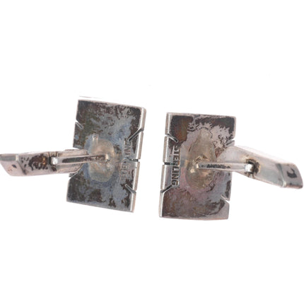 50's-60's Vintage Navajo sterling silver high grade turquoise cufflinks