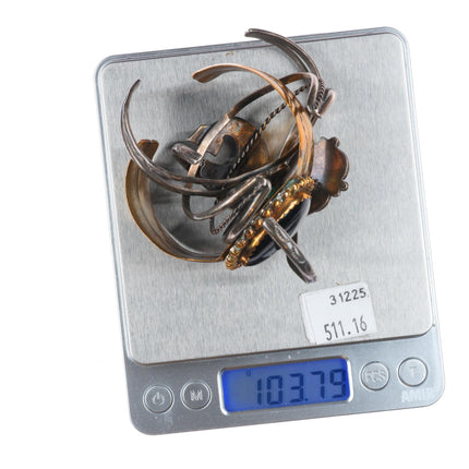 6"-6.5" Vintage Navajo/southwestern sterling silver/brass cuff bracelet lot