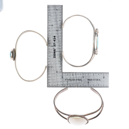 6"-6.25" Navajo/Zuni/southwestern sterling silver turquoise cuff bracelet lot