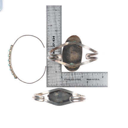 6"-6.25" Navajo/Zuni/southwestern sterling silver turquoise cuff bracelet lot