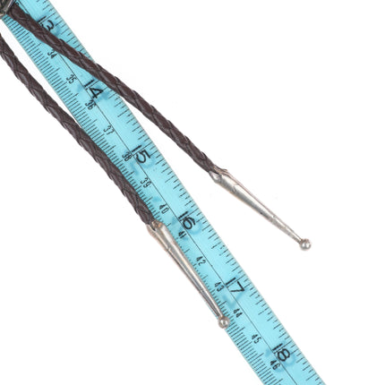 c1970 Huge Vintage Navajo sterling silver golden brown jasper bolo tie