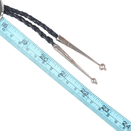 c1960 c-31 Zuni sterling silver turquoise/coral inlay thunderbird bolo tie