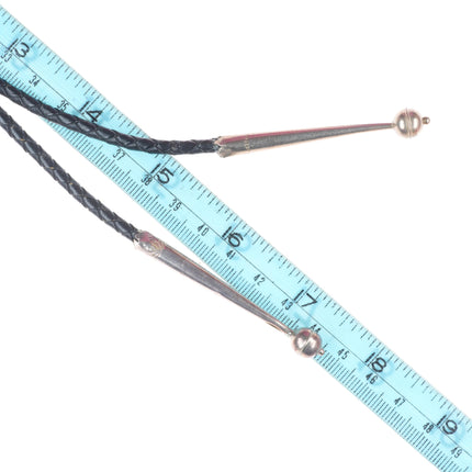 c1950's Big Vintage Navajo sterling silver Montana agate bolo tie